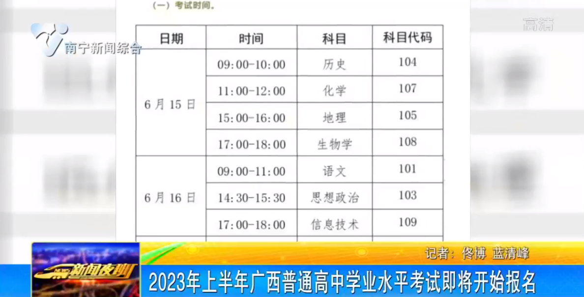 2023年上半年广西普通高中学业水平考试即将开始报名   